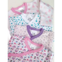 初生女嬰純棉長袖和尚袍  B (4件一套) 6-9M 