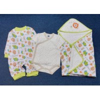 Newborn 三件套動物款 (和尚袍+連身衣+雙層包被)