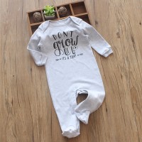 嬰兒長袖連身衣 (包腳款)  - Don't Grow Up