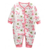 空氣棉嬰兒秋冬連身衣 - 粉紅色小公主