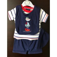 初生男嬰純棉背心套裝