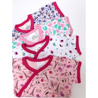 初生女嬰純棉短袖和尚袍 (4件一套) 