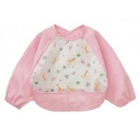 日本防水幼兒魔術貼飯衣 (小動物粉色)