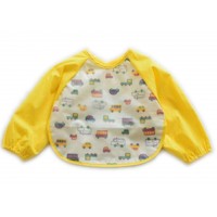 日本防水幼兒魔術貼飯衣 (小汽車黃色)